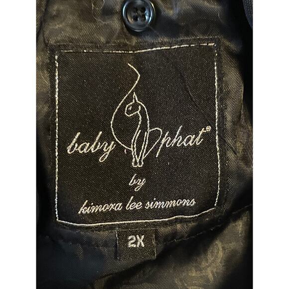 Vintage Y2K Baby Phat by Kimora Lee Simmons Women's Size 2X Black Zip Up Jacket - Picture 6 of 9